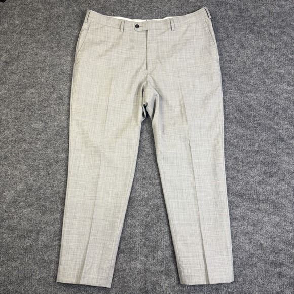Suitsupply Dress Pants Mens Gray 54 VITALE BARBERIS CANONICO Wool Flat (38x28)